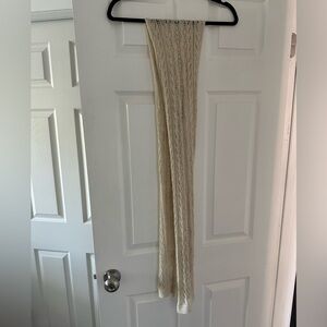 Real Wool Crochet Scarf Cream